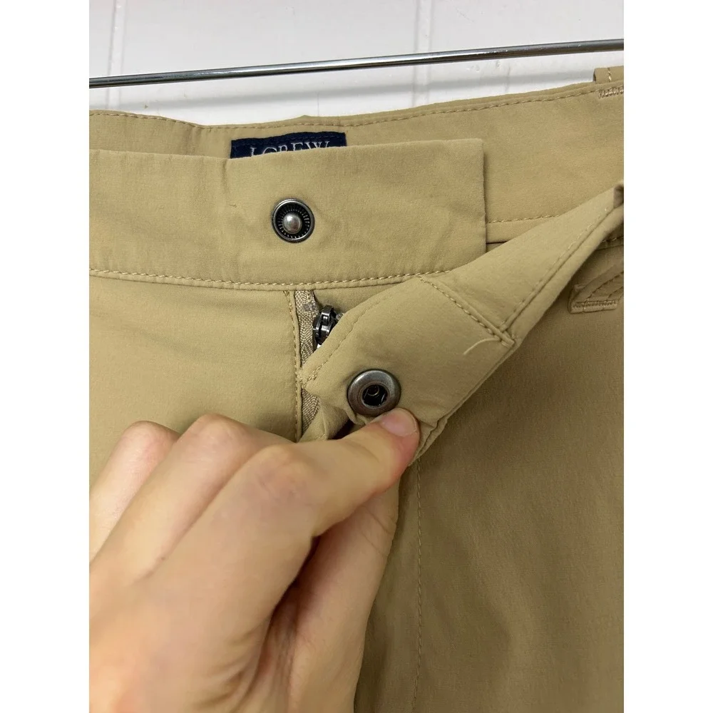 J.Crew Flex Gramercy Tech Shorts Mens 33 Khaki Tan Performance Stretch Golf 8.5